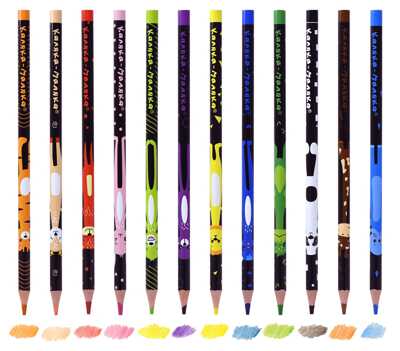 Набор цветных карандашей Веселые зверята 12 цветов с индивидуальным принтом,арт. КККМ12-ПЕР, производитель ФАРМ, ISBN 460-2-72315-773-1№ 2