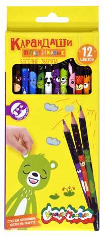 Набор цветных карандашей Веселые зверята 12 цветов с индивидуальным принтом,арт. КККМ12-ПЕР, производитель ФАРМ, ISBN 460-2-72315-773-1№ 4