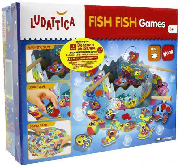 57993 ИГРА ВЕСЕЛАЯ РЫБАЛКА (3 В 1), производитель Ludattica (Людаттика), ISBN 800-8-32405-799-3, № 1