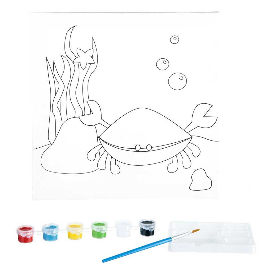 Набор для рисования по холсту Краб на подрамнике 25х25 см , арт. ВВ1991, производитель Bondibon (Бондибон), ISBN 489-5-13601-854-0, № 2