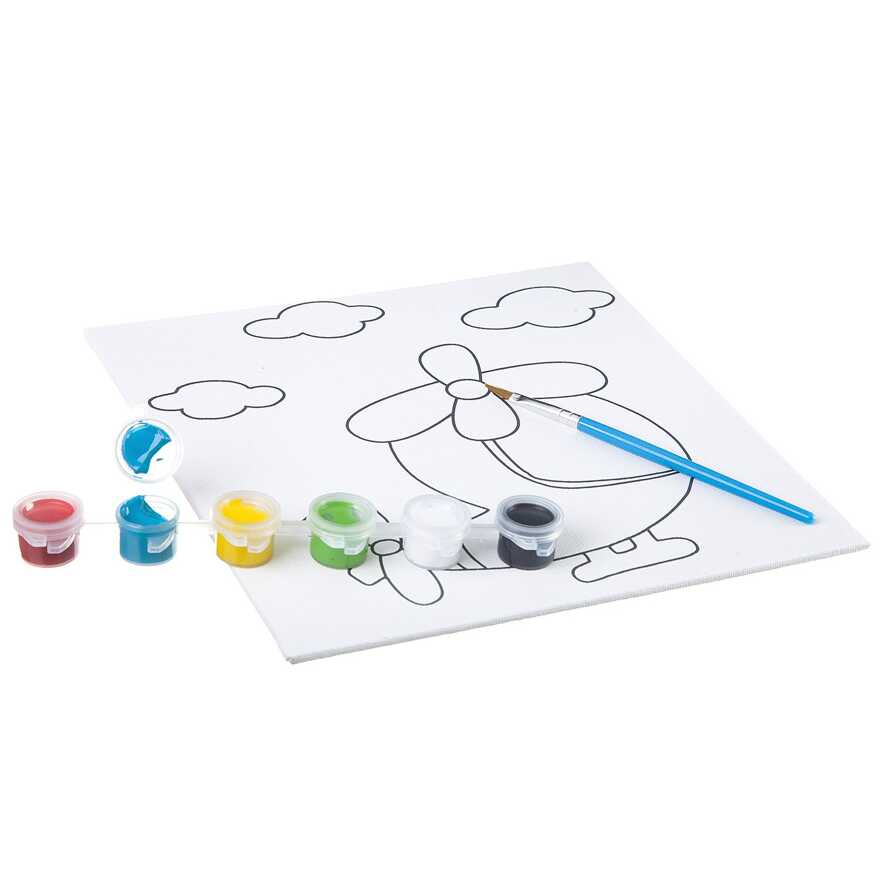 Набор для рисования по холсту Вертолет 20х20 см , арт. ВВ1994Б, производитель Bondibon (Бондибон), ISBN 489-5-13601-936-3, № 3