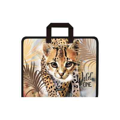 Папка на молнии пластиковая с ручками Wild Cat, A4+, арт. 48704, производитель ErichKrause® (Эрих Краузе), ISBN 463-0-07335-234-6№ 1