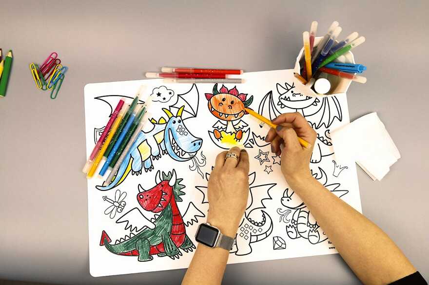 Коврик-раскраска многоразовый &quot;Дракончики&quot; (48х34см) HappyArt, производитель ХЭППИ ЛАЙН (HappyLine) , ISBN 462-7-08783-146-2, № 5