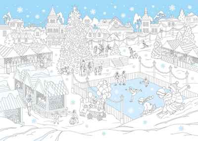 Праздник на улицах города: книжка-плакат. Большой новогодний постер-раскраска., производитель «Феникс-Премьер», ISBN 978-5-22245-557-9№ 2