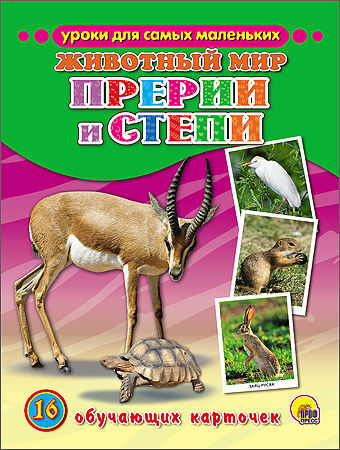 Обучающие карточки. Животный мир. Прерии и степи, производитель Проф-Пресс , ISBN 978-5-37825-515-3, № 1