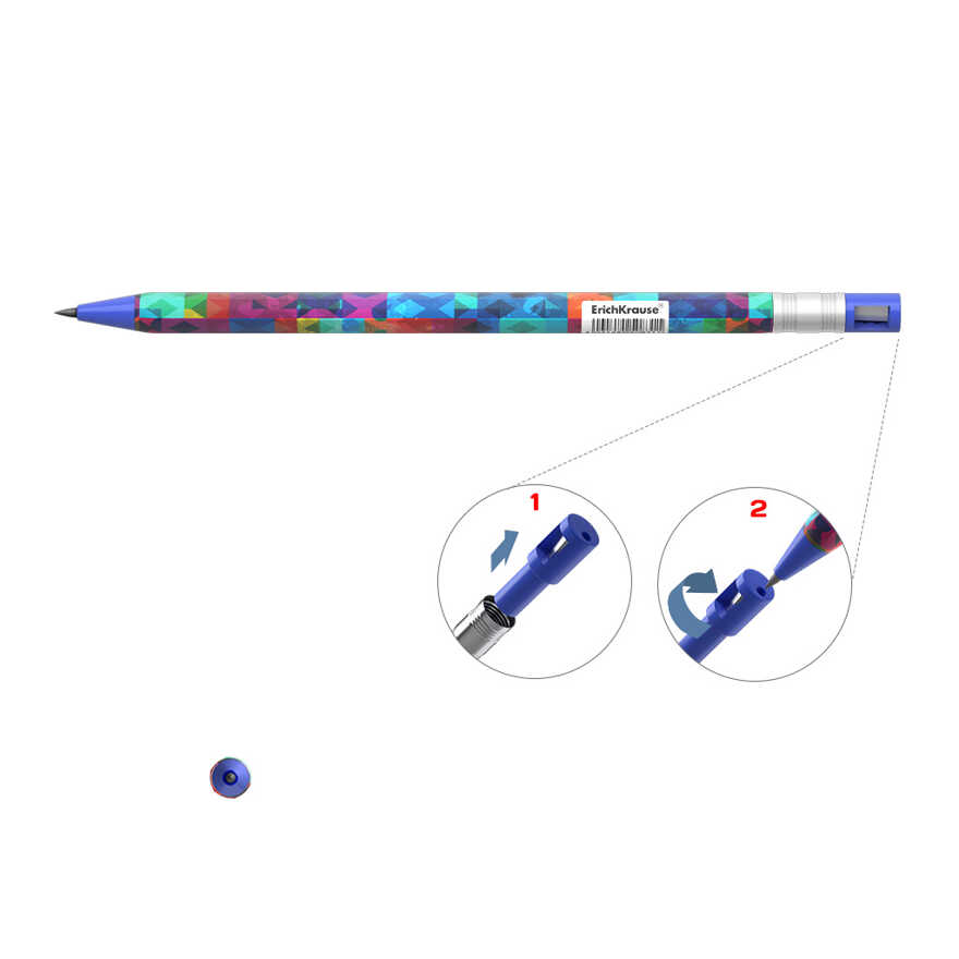 Карандаш механический ColorTouch® Patchwork 2.0 мм, с точилкой, НВ, арт. 50831, производитель ErichKrause® (Эрих Краузе), ISBN 404-1-48550-831-1, № 2