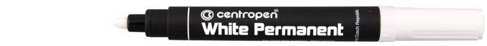 Маркер перманент. CENTROPEN 2,5 мм белый круглый, арт 8586/1, производитель Centropen (Центропен), ISBN 859-5-01363-111-9, № 2