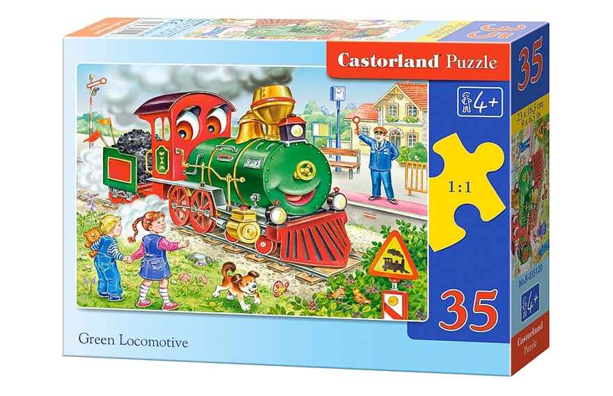 Пазлы Зеленый локомотив (CastorLand) 30 элементов, арт. В-03433, производитель Castorland (Касторленд), ISBN 590-4-43800-343-3, № 1