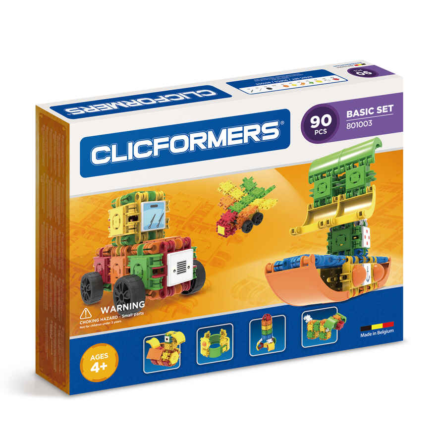 Развивающий конструктор CLICFORMERS Basic Set- 90 деталей, арт. 801003, производитель Clicformers (Кликформерс), ISBN 880-9-46553-270-3, № 1