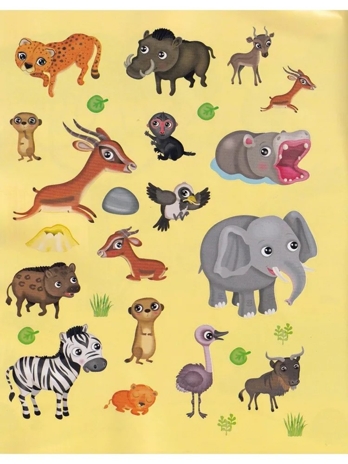 Книжка с наклейками формат А4. Приключения в жаркой саванне. 50 наклеек \ Барсотти Э., производитель Айрис-пресс , ISBN 978-5-81128-746-8№ 6