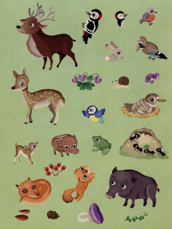 Книжка с наклейками формат А4. Приключения в зеленом лесу. 50 наклеек. \ Барсотти Э., производитель Айрис-пресс , ISBN 978-5-81128-743-7№ 4