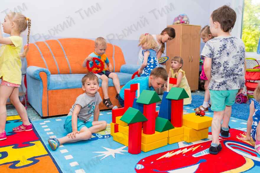 Напольный конструктор деревянный цветной по методике Поликарпова 75 элементов, для группы детского сада, + 2 фанерные коробки, ТМ Рыжий Тим, ISBN 463-1-17779-089-8, № 2