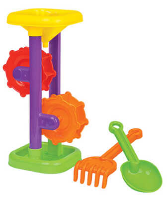 Набор №281: песочная мельница, h=308 мм + совок №7, грабельки №7, производитель Полесье, ISBN 481-0-34403-509-7№ 1