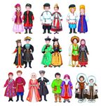 КФМ-15600 Комплект вырубных мини-плакатов со скотчем. Костюмы народов России (10 народов, 20 костюмов), производитель Сфера ТЦ , ISBN 461-0-56339-307-3, № 1