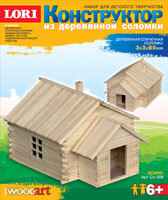 Конструктор из деревянной соломки &quot;Домик&quot;, производитель LORI (Лори), ISBN 460-7-04532-556-1, № 1
