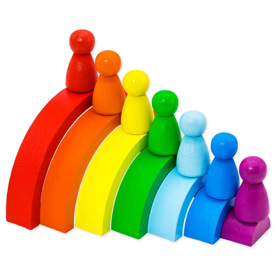 Пирамидка Ступеньки Радуга, арт. ПСТ07, производитель Алатойс, ISBN 466-0-18175-170-0, № 1