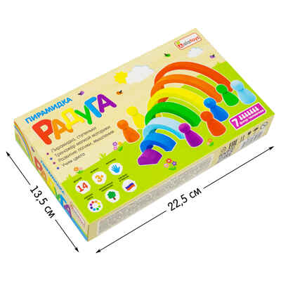 Пирамидка Ступеньки Радуга, арт. ПСТ07, производитель Алатойс, ISBN 466-0-18175-170-0№ 7