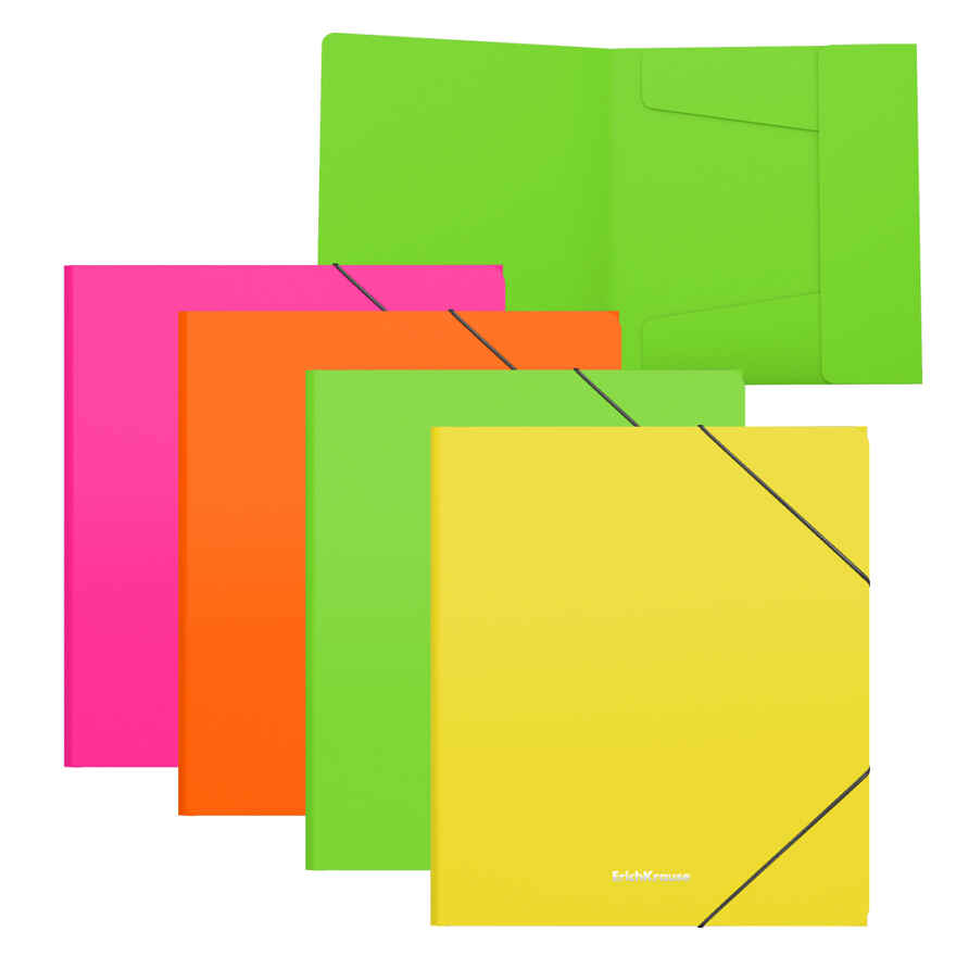 Папка для тетрадей на резинках пластиковая Matt Neon, A5+, ассорти, арт. 50389, производитель ErichKrause® (Эрих Краузе), ISBN 463-0-07462-048-2, № 1