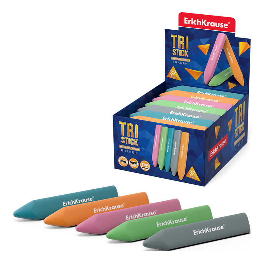 Ластик Tri Stick , арт. 56040, производитель ErichKrause® (Эрих Краузе), ISBN 404-1-48556-040-1, № 1