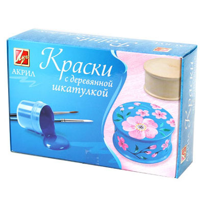 Набор акриловых красок (4 цв.) со шкатулкой &quot;Сакура&quot;, производитель Луч, ISBN 460-1-18501-053-0, № 1