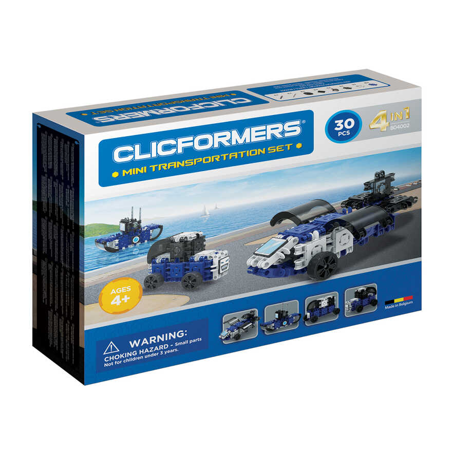 Развивающий конструктор CLICFORMERS Mini transportation, арт. 804002, производитель Clicformers (Кликформерс), ISBN 880-9-46553-416-5, № 1