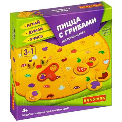 Пицца с грибами- настольная игра, арт. ВВ4330, производитель Bondibon (Бондибон), ISBN 489-5-13604-601-7 № 1