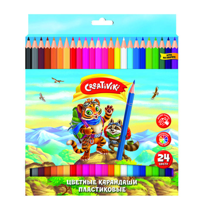 Набор цветн.каранд Creativiki 24 цв. шестигранные пластик, производитель ФАРМ, ISBN 460-2-72309-822-5№ 1