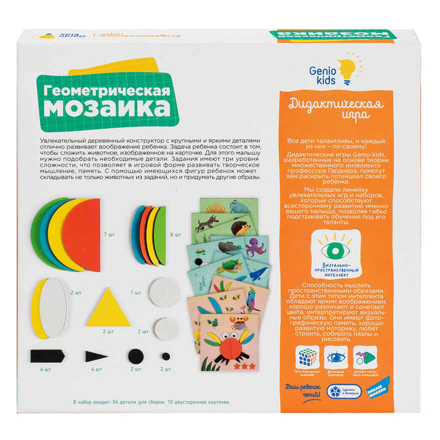 Игра настольная обучающая (дидактическая) Геометрическая мозаика, арт. WGM, производитель Dream Makers (Дрим Мейкерс), ISBN 481-4-69600-247-9, № 3