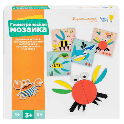 Игра настольная обучающая (дидактическая) Геометрическая мозаика, арт. WGM, производитель Dream Makers (Дрим Мейкерс), ISBN 481-4-69600-247-9№ 4