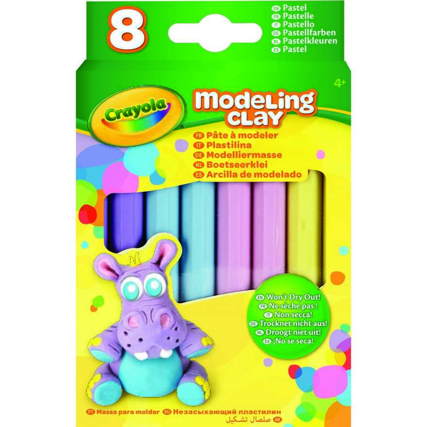 Crayola Незасыхающий пластилин Пастель, 8 цветов, арт. 57-0311, производитель Crayola, ISBN 007-1-66230-311-2, № 1