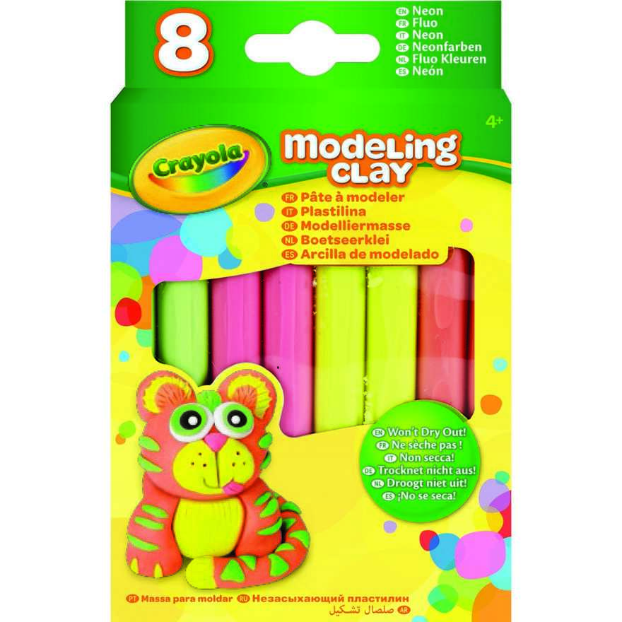 Crayola Незасыхающий пластилин Неоновый, 8 цв, арт. 57-0313, производитель Crayola, ISBN 007-1-66230-313-6, № 1