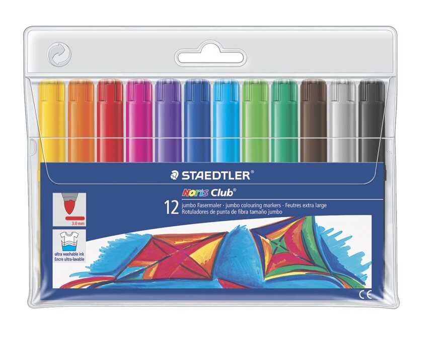 Маркеры NorisClub Jumbo, наб.12 цв.,блистер Staedtler, производитель Staedtler (Стайтлер), ISBN 400-7-81731-536-1, № 1
