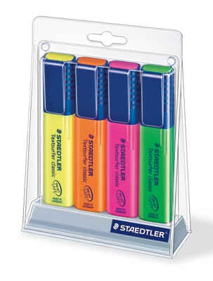 Текстов-ль Classic 1-5мм,4 цвета. Набор на подставке. Staedtler, производитель Staedtler (Стайтлер), ISBN 400-7-81736-439-0№ 1