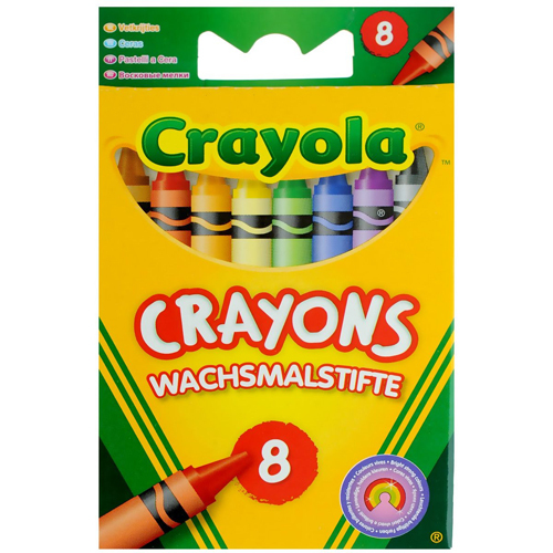 8 разноцветных стандартных  восковых мелков, производитель Crayola, ISBN 501-0-06500-008-7, № 1