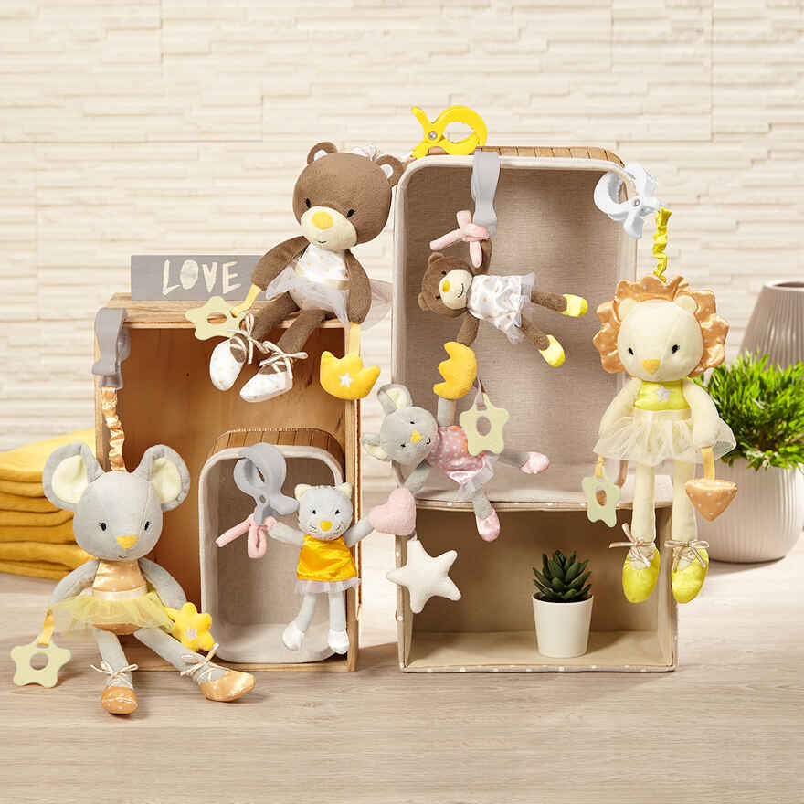 Игрушка-подвеска с прорезывателем и пищалкой львенок Ballerina funny Арт.1440, производитель Babyono, ISBN 590-1-43541-310-4, № 8