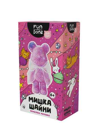 Алмазная мозаика Мишка Шайни Fun and Done розовый, арт. MM77014, производитель Fun and Done, ISBN 768-4-26977-014-5№ 2