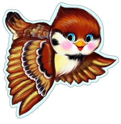 Мини-Плакат вырубной "Птица Воробей" (ФМ-8954), арт.00-00005651, производитель Сфера ТЦ , ISBN 46070914-4-03930-895-4, № 1