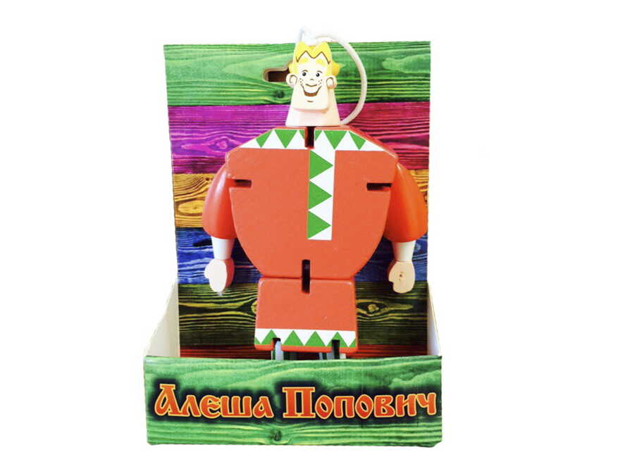 Игрушка деревянная Алеша Попович, красный, арт. 151265, производитель Мельница, ISBN 460-2-00928-208-9, № 1