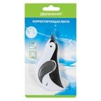 Корректирующая лента-роллер Schoolformat ПИНГВИН, 5мм х 6м, черно-белый корпус, производитель ФАРМ, ISBN 460-2-72304-848-0, № 1