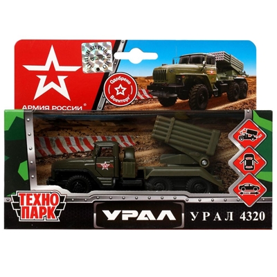 Урал с ракетами Армия России инерционный 12 см., арт. SB-15-35-M5(GR)-WB, производитель Симбат, ISBN 465-0-25050-795-6№ 1