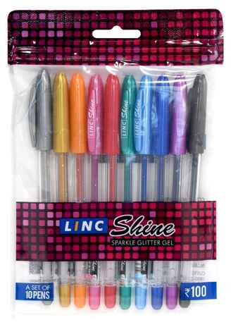 Набор гелевых ручек Linc Shine, ассорти с блестками, арт. 1001G, производитель Linc (Линк), ISBN 890-4-10683-518-9№ 1