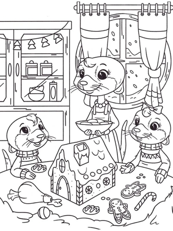 Сурикаты и зимние истории: книжка-раскраска с наклейками., производитель Феникс ТД, ISBN 978-5-22242-234-2№ 3