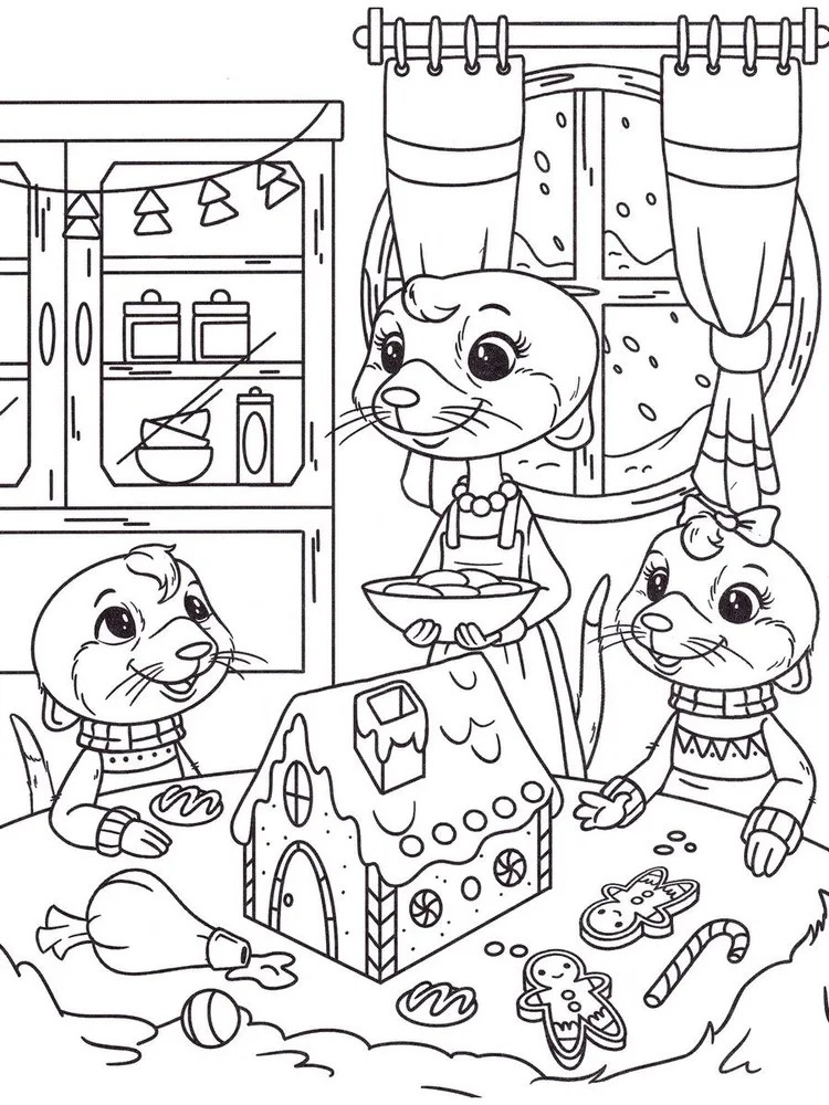 Сурикаты и зимние истории: книжка-раскраска с наклейками., производитель Феникс ТД, ISBN 978-5-22242-234-2, № 3