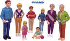 Семья европейцев 3 поколения  (набор фигурок), 8шт., производитель Miniland (Минилэнд), ISBN 841-3-08227-395-8, № 1