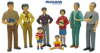 Семья азиатов 3 поколения (набор фигурок), 8 шт., производитель Miniland (Минилэнд), ISBN 841-3-08227-397-2№ 1