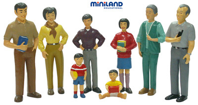 Семья азиатов 3 поколения (набор фигурок), 8 шт., производитель Miniland (Минилэнд), ISBN 841-3-08227-397-2, № 1