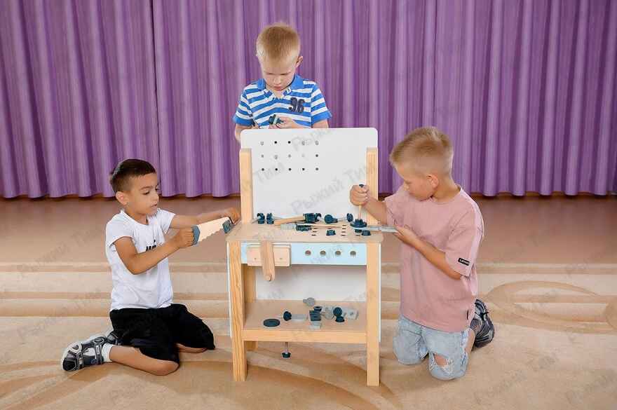 Игровой модуль МАСТЕРСКАЯ - игровой верстак с инструментами деревянный, ТМ Рыжий Тим, ISBN 463-1-17464-697-9, № 2