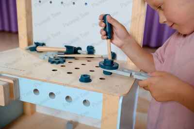 Игровой модуль МАСТЕРСКАЯ - игровой верстак с инструментами деревянный, ТМ Рыжий Тим, ISBN 463-1-17464-697-9№ 3