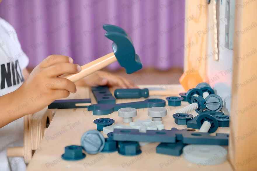 Игровой модуль МАСТЕРСКАЯ - игровой верстак с инструментами деревянный, ТМ Рыжий Тим, ISBN 463-1-17464-697-9, № 6