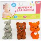 Игрушки для ванной (заяц, лиса, мишка) в сетке, арт. LXB333_335_336, производитель Симбат, ISBN 469-0-59011-376-9, № 3